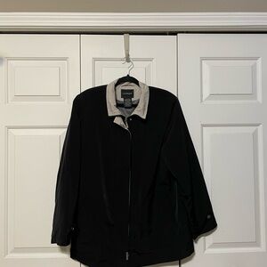 Outbrook Women’s Water Resistant‎ Lined Black Jacket with Beige Collar L